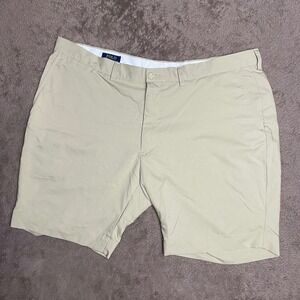 Polo Ralph Lauren Mens Tan Performance Golf Shorts Size 42 Khaki Flat Front